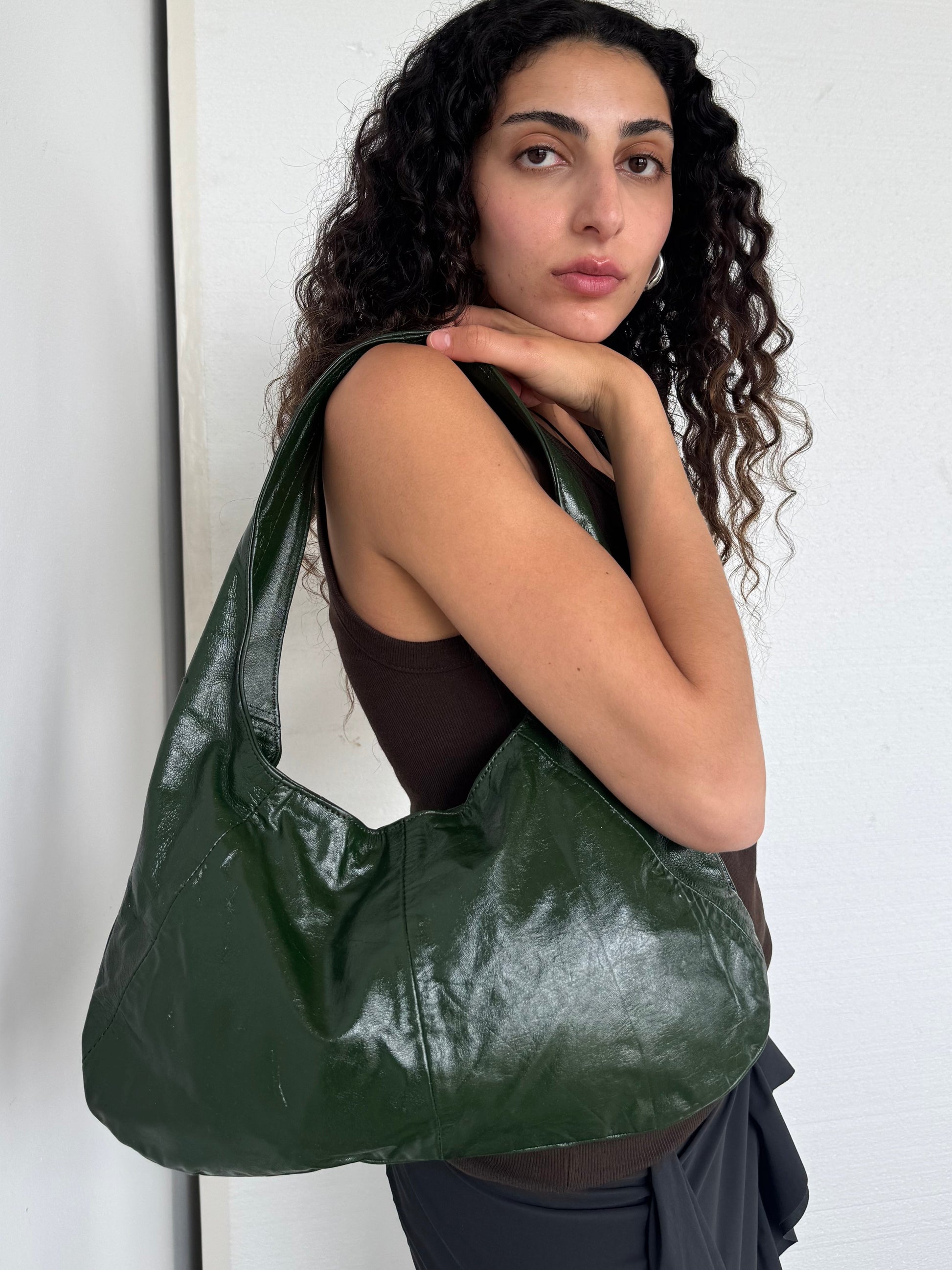 GREEN LEATHER BAG