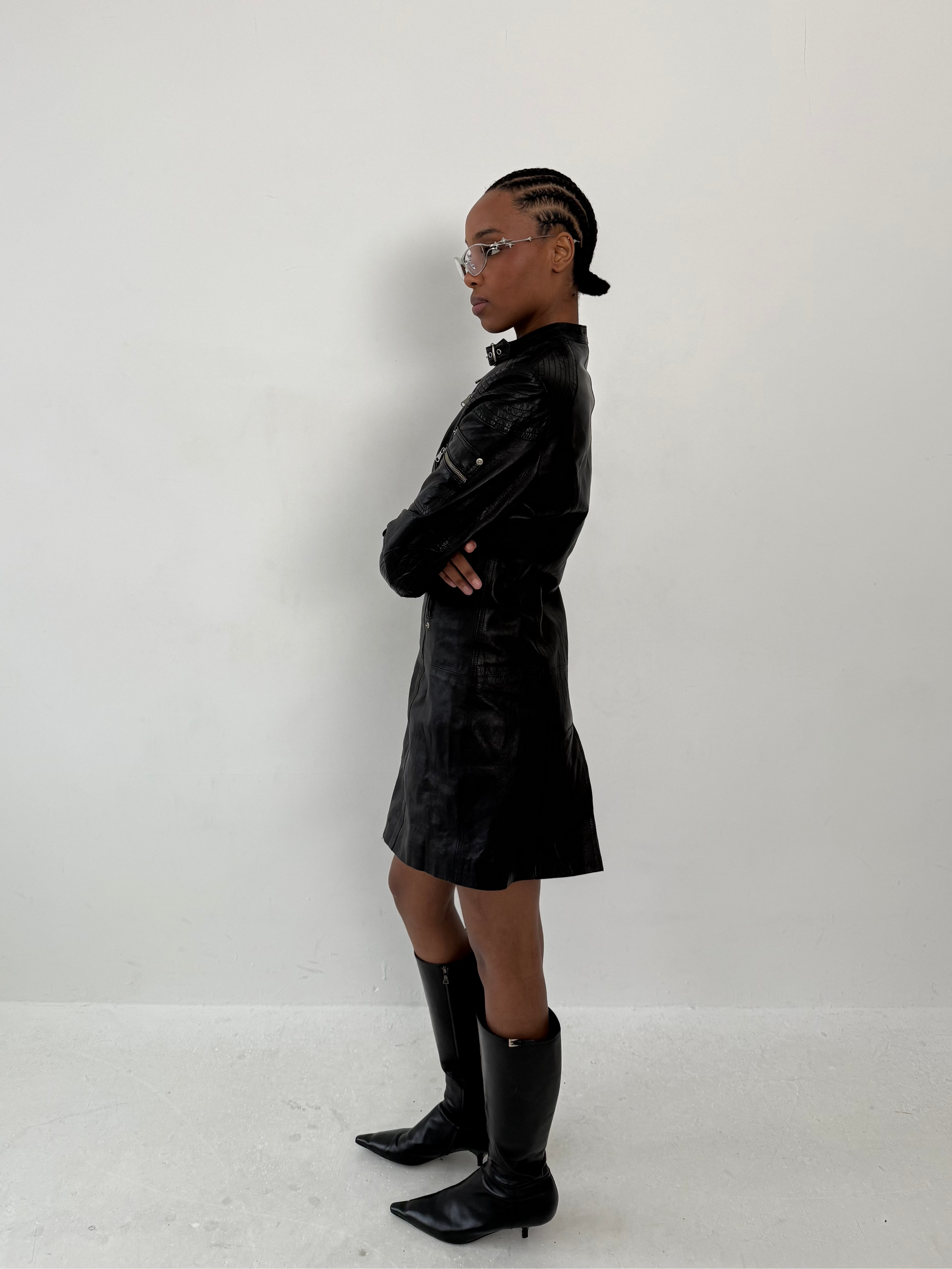 leather biker dress Edgy Weekend Look Ft. a Leather Overall Dress dr. christie ferrari