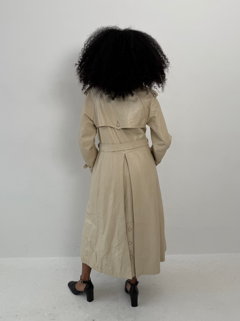 Butter Leather trench coat