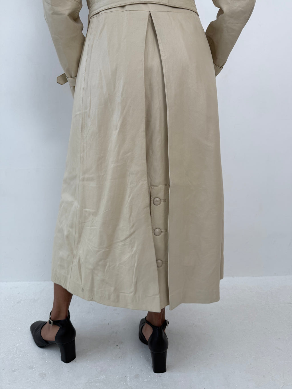 Butter Leather trench coat