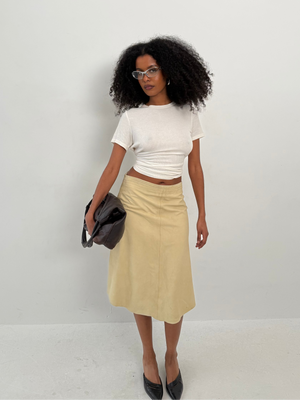 Butter leather skirt