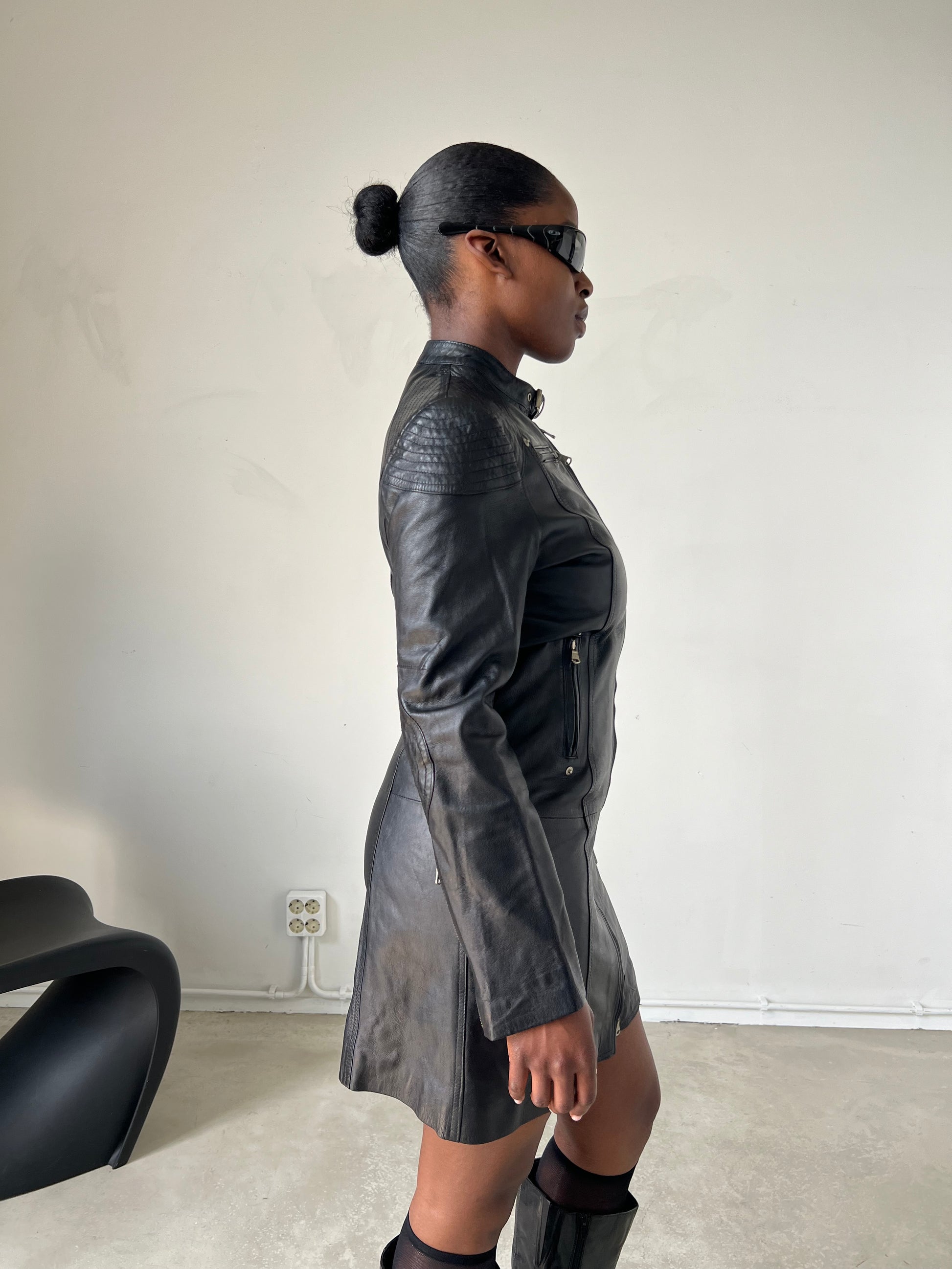 LEATHER BIKER DRESS