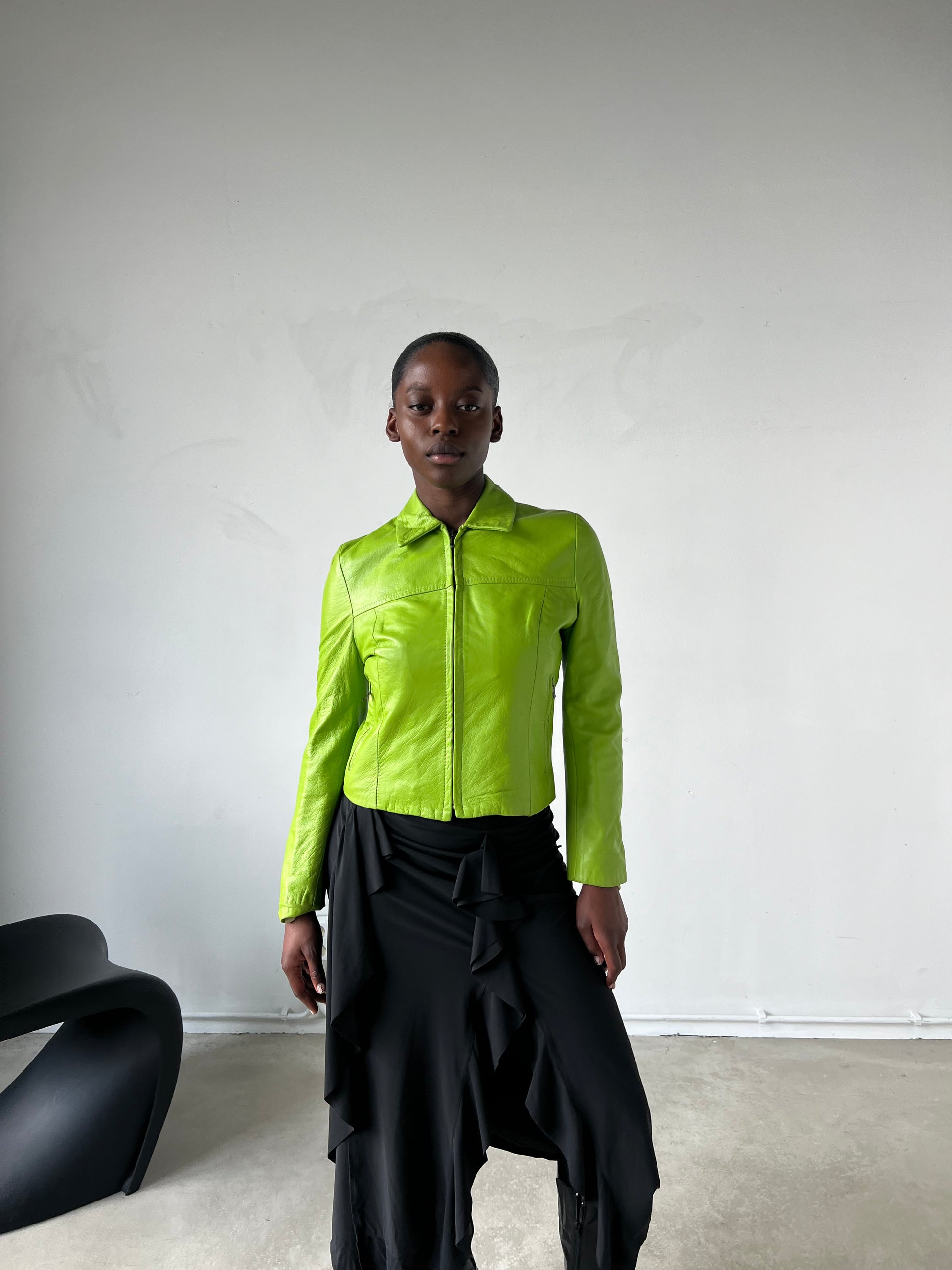 LIME GREEN LEATHER JACKET
