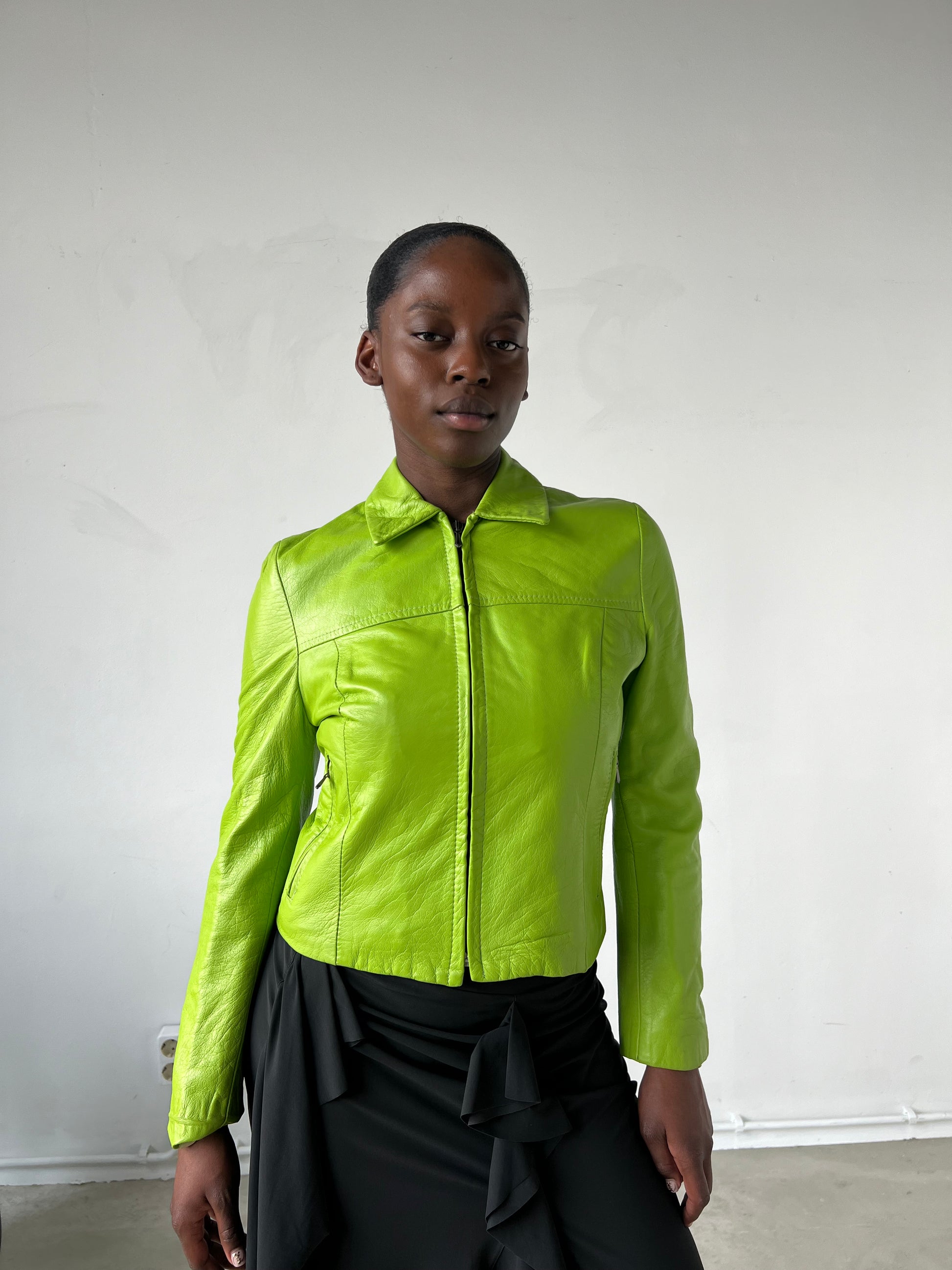 LIME GREEN LEATHER JACKET
