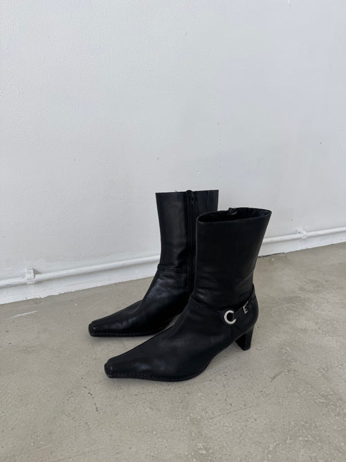 BLACK LEATHER ECCO BOOTS